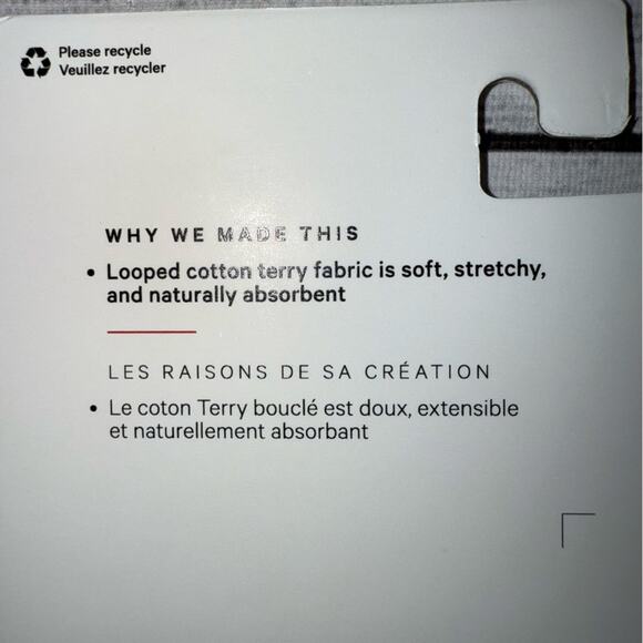 Lululemon NWT White Cotton Terry Headband Sweatband with Black Logo - Picture 7 of 7